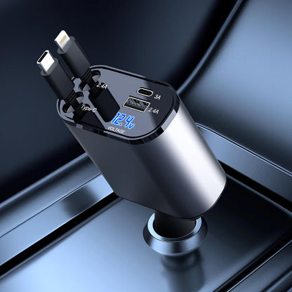 VoltCharge™ – Fast Car Charger with Dual Smart USB Ports 4-in-1