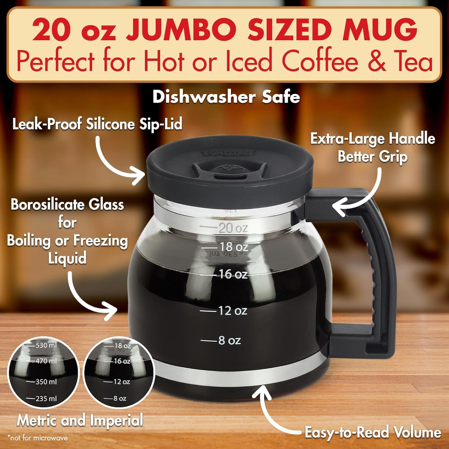 BrewEra™ Tasse à Café en Verre Rétro