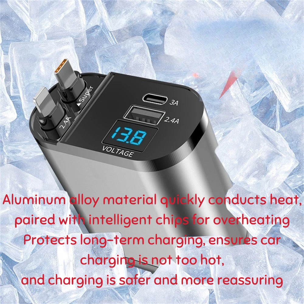 VoltCharge™ – Fast Car Charger with Dual Smart USB Ports 4-in-1