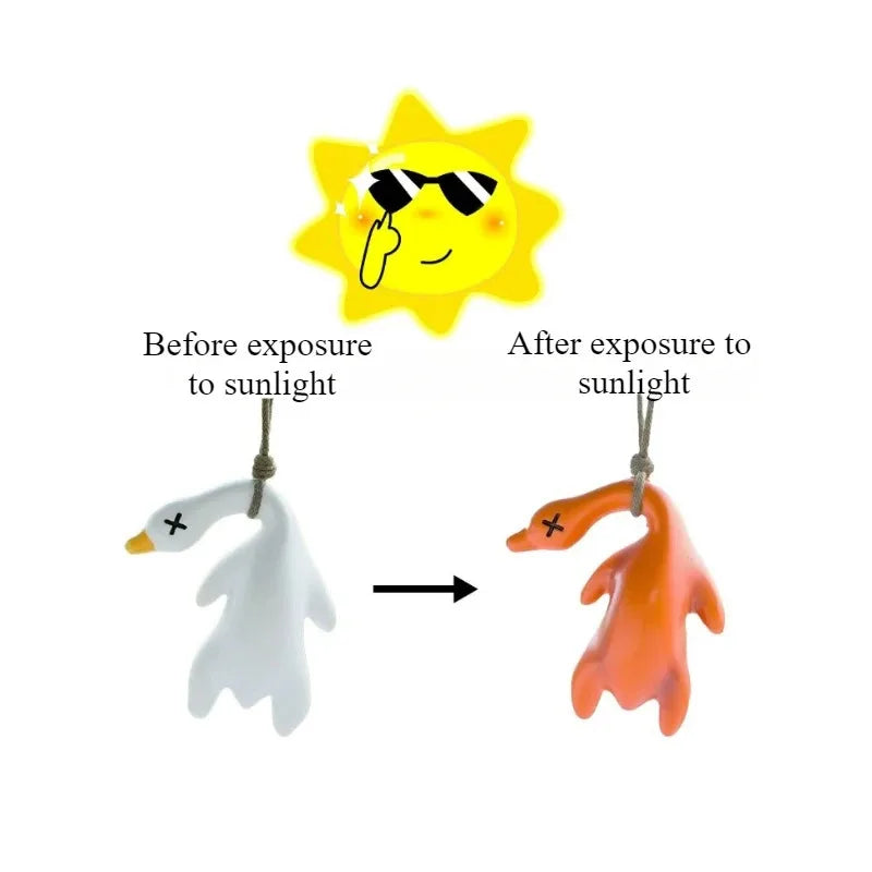 SunDuck™ Porte-clés Changeant de Couleur sous les UV – De Blanc à Doré