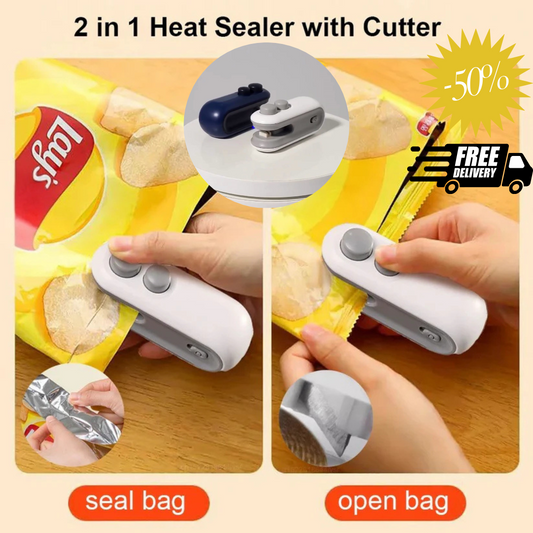 2-in-1 Bag Sealer – Portable & Rechargeable