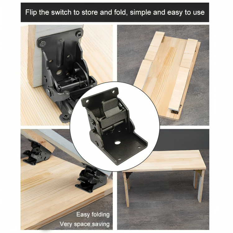SteelLock™ – Charnières Pliables à Verrouillage Automatique à 90° pour Meubles (Lot de 2)