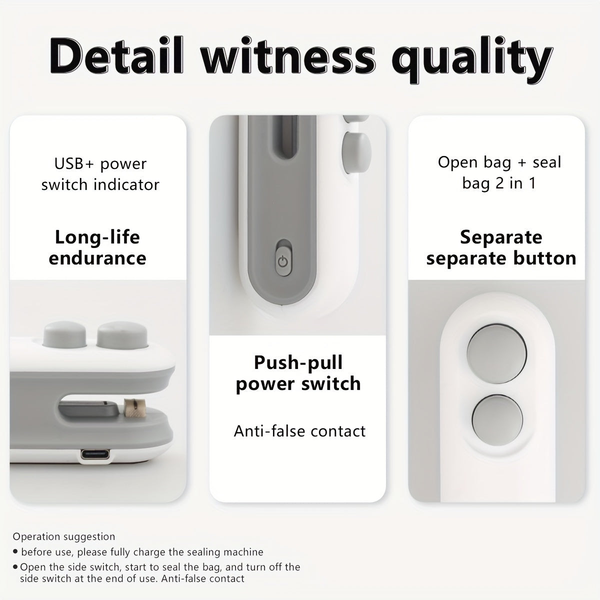 Scelleur de Sac 2-en-1 – Portable et Rechargeable